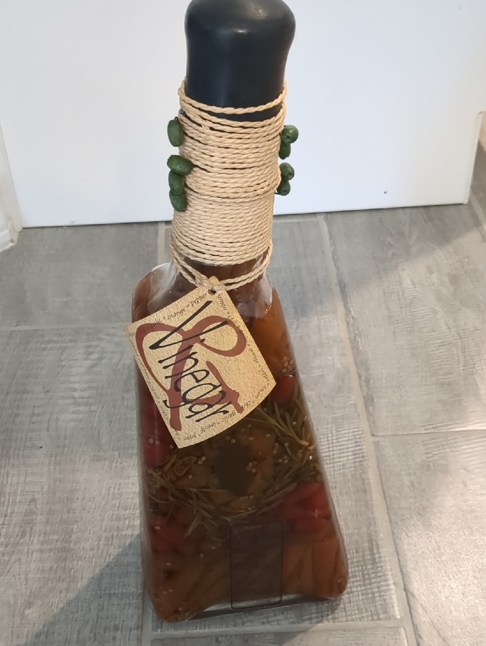 Decorative Olive Oil Bottle with Rope Accent - Unbranded - Brown & Green